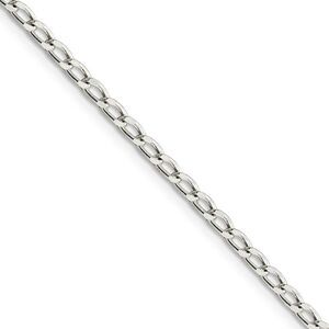 2.8mm, Sterling Silver Solid Open Curb Chain Necklace, 16 Inch